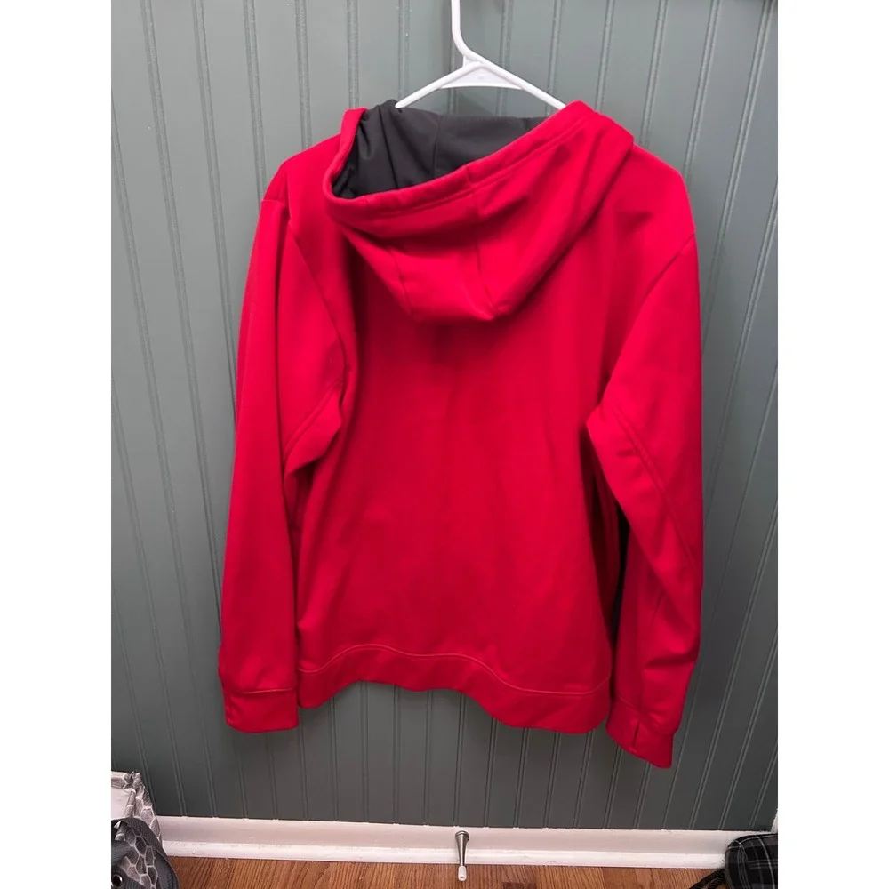 The North Face Mens Red Full Zip Hoodie Sweatshirt Thumbholes Size Large‎